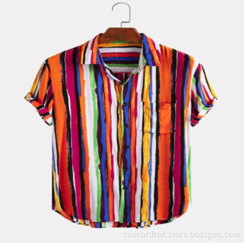 Summer stripe TC woven shirt